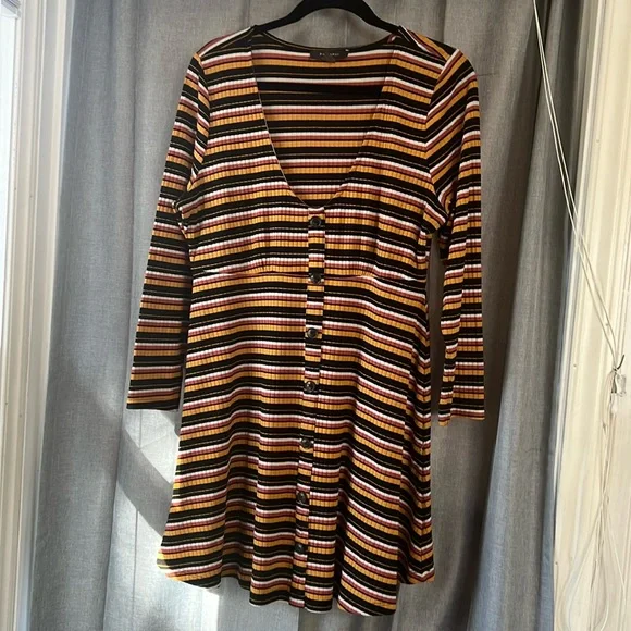 Primark | Dresses | Primark Long Sleeve Vneck Dress Size 2 | Poshmark